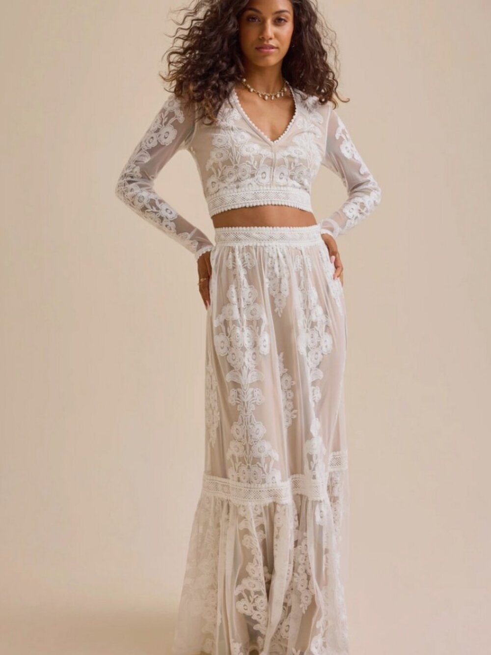 Floral Embroidered Maxi Skirt & Top XL NWT - Picture 10 of 10